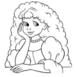 Dibujo para colorear Dibujo De Princesa Colocha Para Pintar Y Colorear