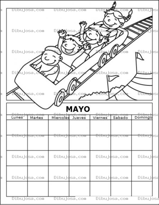 Dibujo para colorear Calendario De Mayo Para Imprimir Pintar Y Colorear