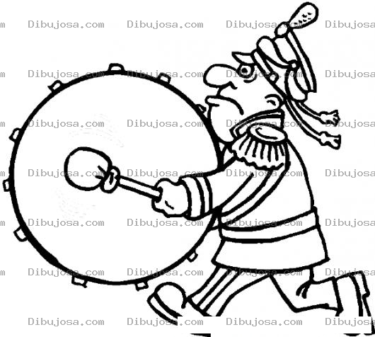 Dibujo para colorear 15 De Semptiembre Dibujo De Tamborista En Un Desfile Tocando El Tambor Para Pintar Y Colorear