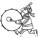 Dibujo para colorear 15 De Semptiembre Dibujo De Tamborista En Un Desfile Tocando El Tambor Para Pintar Y Colorear