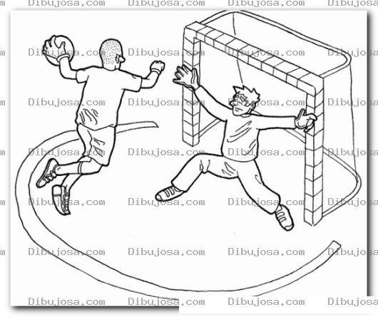 Dibujo para colorear Balon Mano Dibujo Del Deporte De Balonmano Para Pintar Y Colorear
