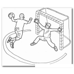 Dibujo para colorear Balon Mano Dibujo Del Deporte De Balonmano Para Pintar Y Colorear