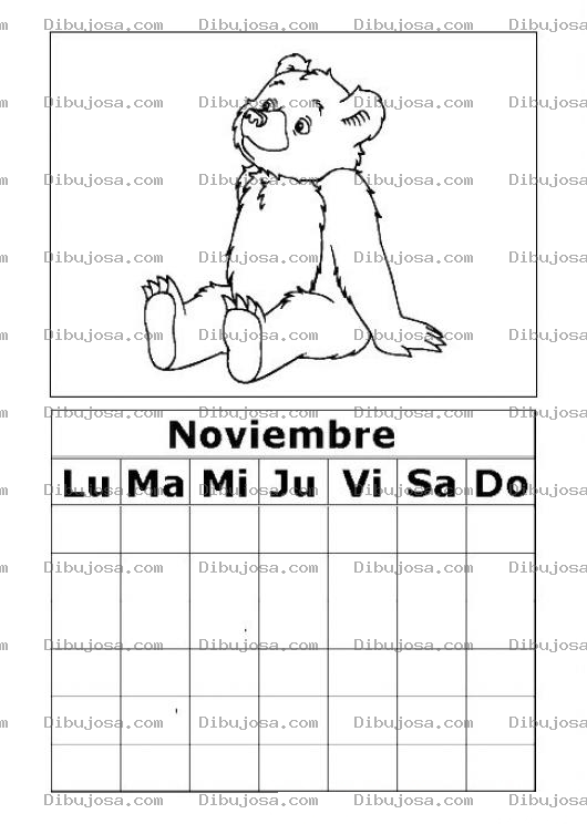 Dibujo para colorear Calendario De Noviembre Para Imprimir Pintar Y Colorear