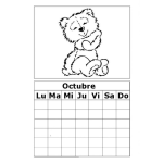 Dibujo para colorear Calendario De Octubre Para Imprimir Pintar Y Colorear Gratis