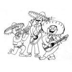 Dibujo para colorear Grupo De Mariachis Dibujo De Un Mariachi Cantando Las Mananitas Para Pintar Y Colorear
