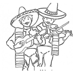 Dibujo para colorear Dueto Mariachi Para Pintar Y Colorear