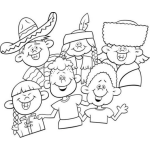 Dibujo para colorear Ninos Del Mundo De Todas Las Razas Para Pintar Y Colorear