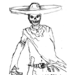 Dibujo para colorear La Muerte Mexicana Para Pintar Y Colorear