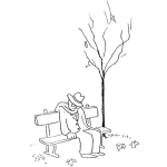 Dibujo para colorear Viejito Durmiendo En La Banca De Un Parque Para Pintar Y Colorear