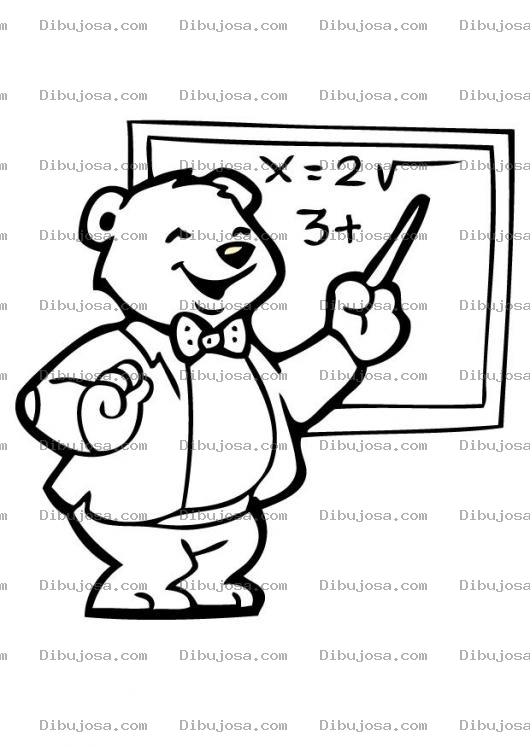 Dibujo para colorear Profesor Oso Para Pintar Y Colorear