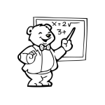 Dibujo para colorear Profesor Oso Para Pintar Y Colorear
