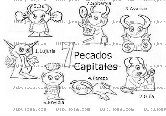 Dibujo para colorear Los 7 Pecados Capitales Para Pintar Y Colorear Dibujo De Los 7 Pecados Mortales 7pecadoscapitales 1.lujuria 2.gula 3.avaricia 4.pereza 5.ira 6.envidia 7.soberbia