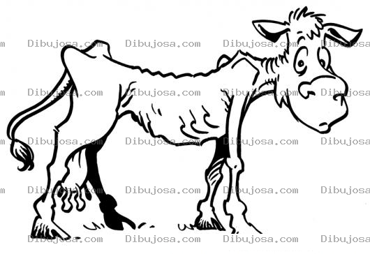 Dibujo para colorear Dibujo De Vaca Flaca Raquitica Y Desnutrida Para Pintar Y Colorear