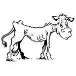 Dibujo para colorear Dibujo De Vaca Flaca Raquitica Y Desnutrida Para Pintar Y Colorear