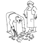 Dibujo para colorear Feminismo Y Liberacion Femenina Dibujo De Mujer Dominante Haciendo Barrer A Su Marido Para Pintar Y Colorear Matriarcado
