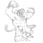 Dibujo para colorear Dibujo De Simio Monstruoso Para Pintar Y Colorear