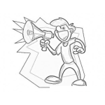 Dibujo para colorear Atencion Atencion Dibujo D Eun Muchacho Girtando Con Megafono Para Pintar Y Colorear