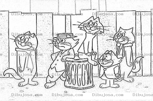 Dibujo para colorear Los Gatos De Don Gato Para Pintar Y Colorear