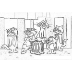 Dibujo para colorear Los Gatos De Don Gato Para Pintar Y Colorear