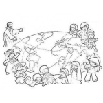 Dibujo para colorear Cristo Ama A Los Ninos Dibujo De Jesus Y Los Ninos Del Mundo Para Pintar Y Colorear