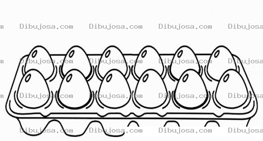 Dibujo para colorear Docena De Huevos Dibujo De Un Carton De Huevos Para Pintar Y Colorear 12 Huevos Docehuevos