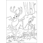 Dibujo para colorear Bambi y el alce