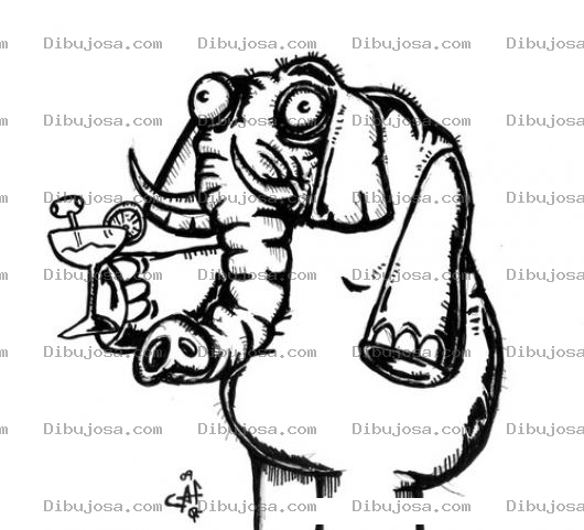 Dibujo para colorear Dibujo De Elefante Tomando Una Margarita Para Pintar Y Colorear