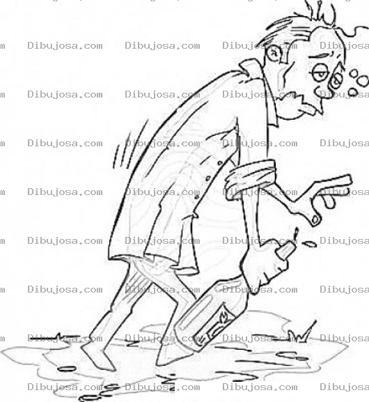 Dibujo para colorear Dibujo De Borracho Caminando Para Pintar Y Colorear