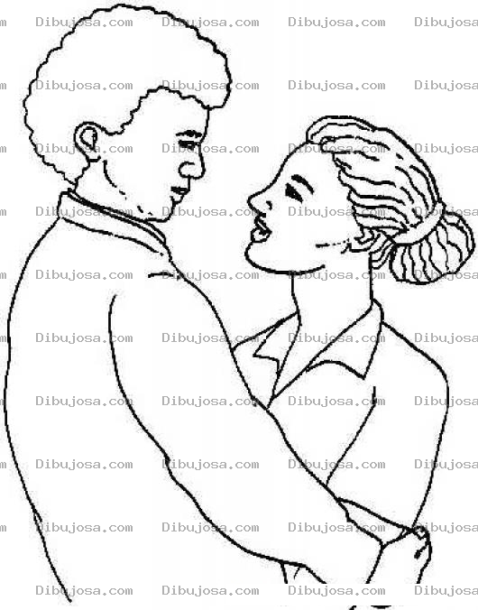 Dibujo para colorear El Colocho Y Su Novia Dibujo Del Murusho Abrazando A Su Mujer Para Pintar Y Colorear