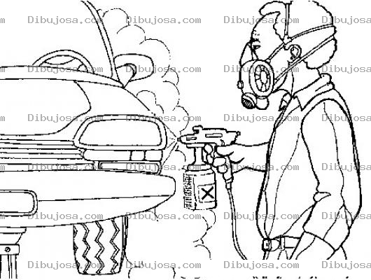 Dibujo para colorear Pintura De Carro Dibujo De Un Pintor De Carros Pintando Un Vehiculo Con Soplete