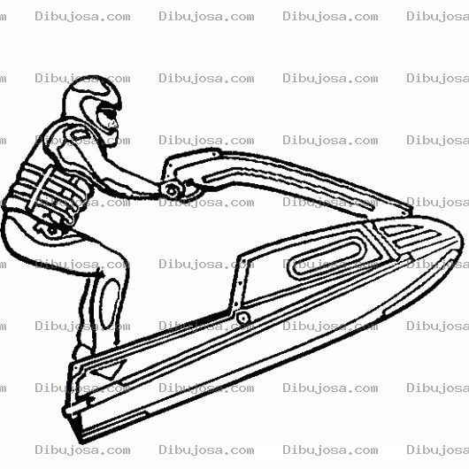 Dibujo para colorear Dibujo De Moto De Agua Para Pintar Y Colorear Una Jetski Waverunner Waveruner Gueibruner Wave Runer