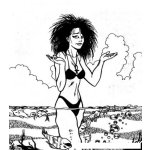 Dibujo para colorear Dibujo De Mujer Despeinada Sucia Y Antihigienica Metida En En El Mar Matando Pescaditos Por Su Mal Olor Para Pintar Y Colorear