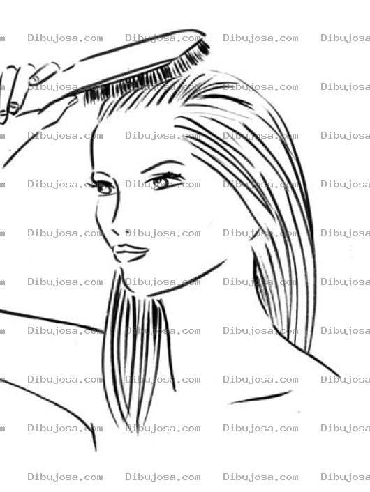 Dibujo para colorear Dibujo De Chica Peinandose Para Pintar Y Colorear