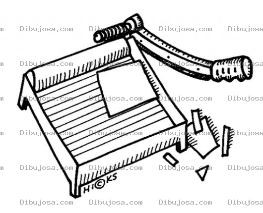 Dibujo para colorear Guillotina De Papeles Dibujo De Una Guillotina Para Cortar Papel