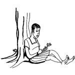 Dibujo para colorear Pobre Enamorada Dibujo De Muchacha Humilde Enamorada Sentada Al Pie De Un Arbol Para Pintar Y Colorear Mujer Descalza