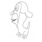 Dibujo para colorear Hombre Perro Dibujo De Perro Con Cabeza De Hombre Para Pintar Y Colorear Hombre Con Cuerpo De Perro