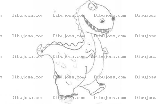 Dibujo para colorear Dibujo De Dinosaurio Caminando Para Pintar Y Colorear