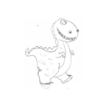 Dibujo para colorear Dibujo De Dinosaurio Caminando Para Pintar Y Colorear