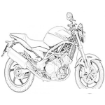 Dibujo para colorear Dibujo De Motocicleta Cagiva Todo Proposito Para Pintar Y Colorear