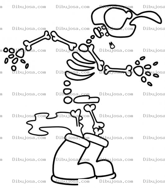 Dibujo para colorear Calavera Con Botas Para Pintar Y Colorear Calabera Chola
