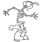 Dibujo para colorear Calavera Con Botas Para Pintar Y Colorear Calabera Chola