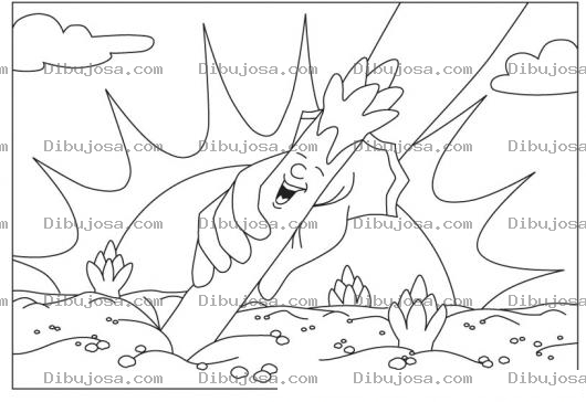 Dibujo para colorear Esparrago Feliz Para Pintar Y Colorear Dibujo De Un Esparrago Arrancado Por Una Mano
