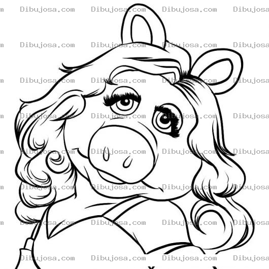 Dibujo para colorear Si Di Que Si Dibujo De La Cerdita Pegy De Los Mopets Miss Peggy Para Pintar Y Colorear A La Senorita Peggi Miss Piggy De Los Muppets
