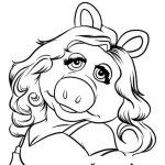 Dibujo para colorear Si Di Que Si Dibujo De La Cerdita Pegy De Los Mopets Miss Peggy Para Pintar Y Colorear A La Senorita Peggi Miss Piggy De Los Muppets