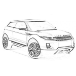 Dibujo para colorear La Nueva Rangerover 2012 Dibujo De Una Land Rover 4 Envogue Evoquepara Pintar Y Colorear