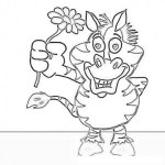 Dibujo para colorear Zebra Enamorada Dibujo De Una Cebra Con Una Margarita Para Pintar Y Colorear