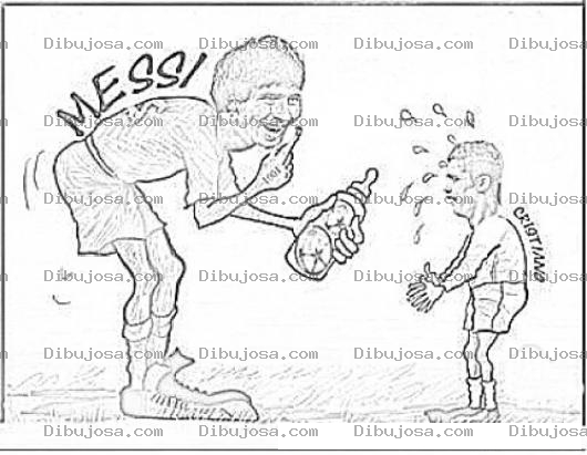 Dibujo para colorear Dibujo De Messi Y Cristiano Ronaldo Para Pintar Y Colorear