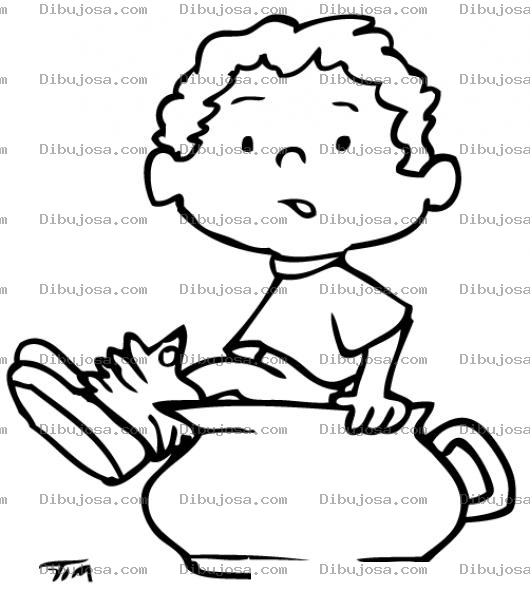 Dibujo para colorear Dibujo De Bebe Defecando En Basinica Para Pintar Y Colorear