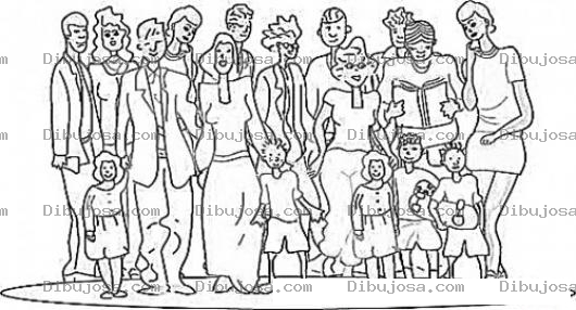 Dibujo para colorear Dibujo De Familion Para Pintar Y Colorear A Toda La Familia Reunida