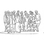 Dibujo para colorear Dibujo De Familion Para Pintar Y Colorear A Toda La Familia Reunida